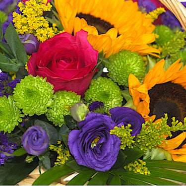 Sunflowers & Roses Basket